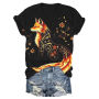 Autumn Elegance: Women's Fox Print Fall Top